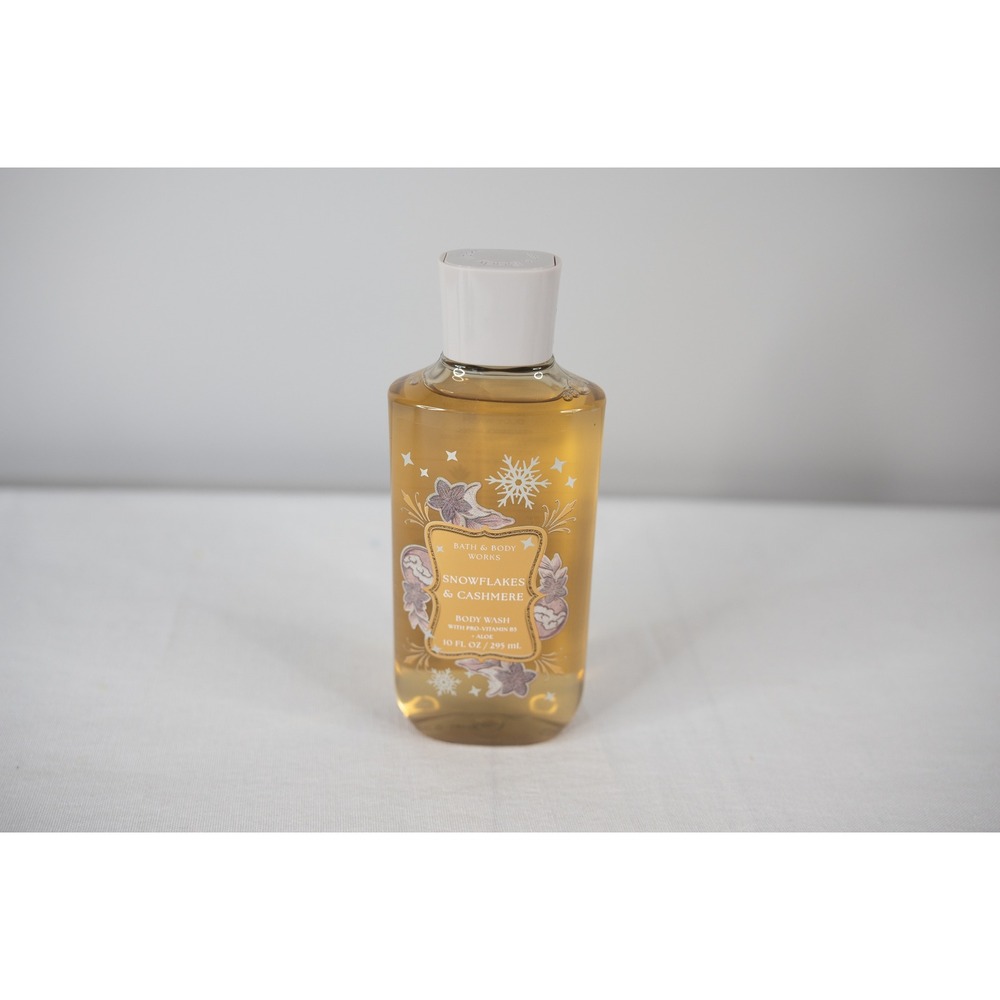 Bath & Body‎ Works Body Wash Unisex 10oz Gold New Snowflakes & Cashmere Winter